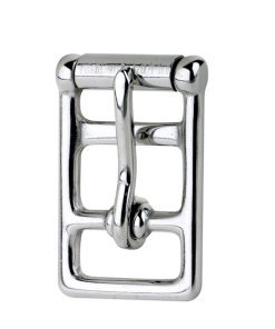 Fibbia da sottopancia 26mm in acciaio inox doppio passante con rullo