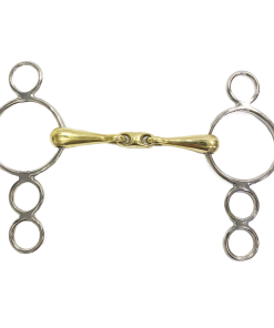 Filetto in alpacca pieno con oliva centrale a 3 anelli da 18mm - 135mm