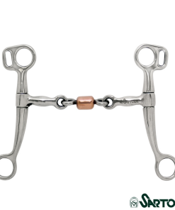 Imboccatura western snodata 12mm inox chiamata 160mm con rullo in rame - 135mm