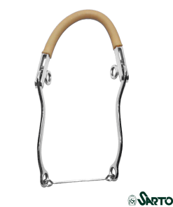 Hackamore in gomma e acciaio inox con nasiera ricoperta in gomma