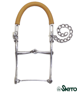 Hackamore con morso inox con nasiera ricoperta in gomma