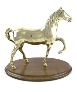TROFEO CAVALLO BASE LEGNO - Ottone