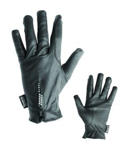 GUANTI PELLE LISCIA C/BRILLANTI - Nero