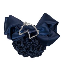 RETE CAPELLI FIOCCO CON TESTA DI CAVALLO - Navy/Argento