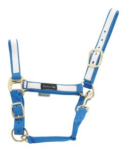 CAVEZZA IN NYLON CON RIPORTO COLORATO - Blu royal/Bianco