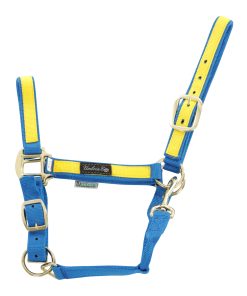 CAVEZZA IN NYLON CON RIPORTO COLORATO - Blu royal/Giallo