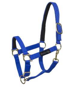 CAVEZZA IN NYLON CON RINFORZO IN PELLE - Blu royal