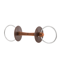 Filetto ad anelli Beris con imboccatura ricoperta in cuoio - Anello 7,5 cm