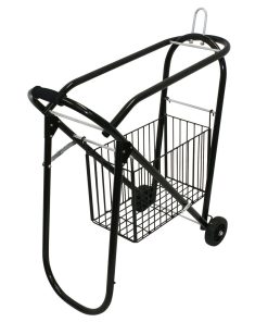 Portasella basket pieghevole 2 ruote e contenitore in metallo