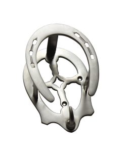 Portabriglia ferro di cavallo con finitura peltro in ottone