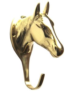 Testa di cavallo grande in ottone lucidata  a mano pesante con viti