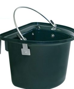 Mangiatoia portatile in plastica con manico e zanche in metallo