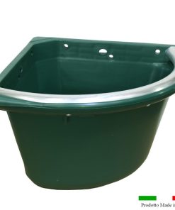 Mangiatoia angolare con tappo Made in Italy - Bordo in metallo