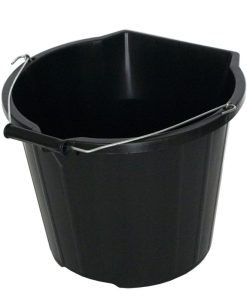 Secchio con lato piatto 14L. nero con beccuccio manico metallo