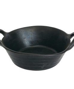 Secchio basso gomma con manici capacità 12 Litri nero flessibile