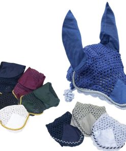 Cuffia antimosche in cotone con cordone tricolore