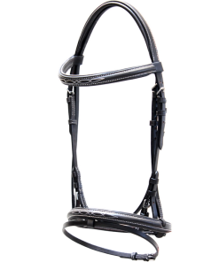 Testiera in cuoio con ricami, redini gomma